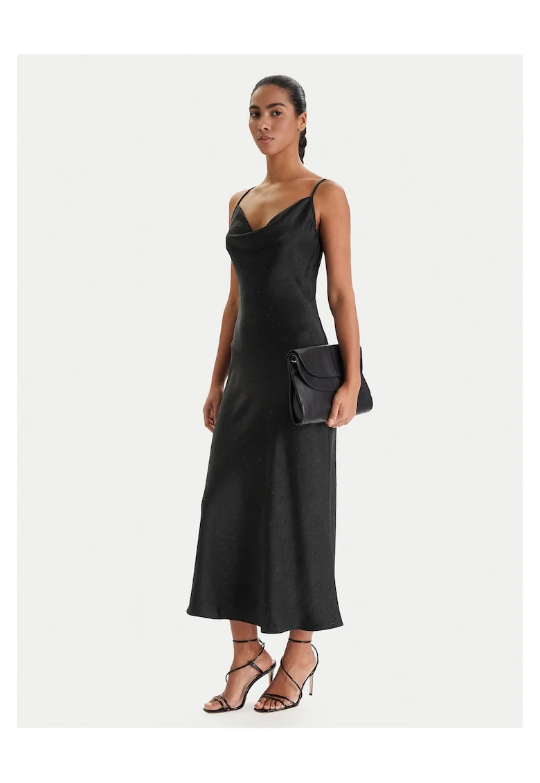Rochie  din poliester negru, Negru