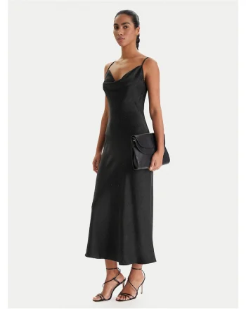Rochie  din poliester negru, Negru