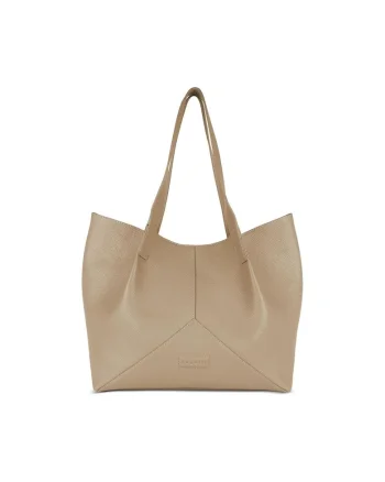 Geanta Dama tip Shopper  din Piele Naturala, 494614, Bej Natural