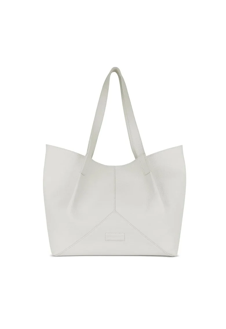 Geanta Dama tip Shopper  din Piele Naturala, 494614, Alb murdar