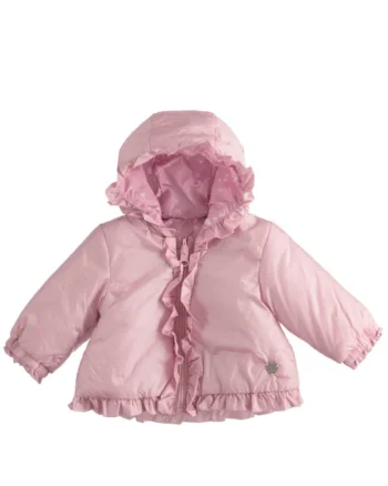 Jacheta reversibila din fas pentru bebe fetite,  4.4166, Roz, Alb/Roz