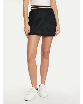 Fusta mini,  poliester, neagra, pentru femei, Negru