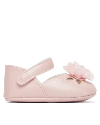 Balerini fete,  roz, piele ecologica, sistem inchidere Velcro