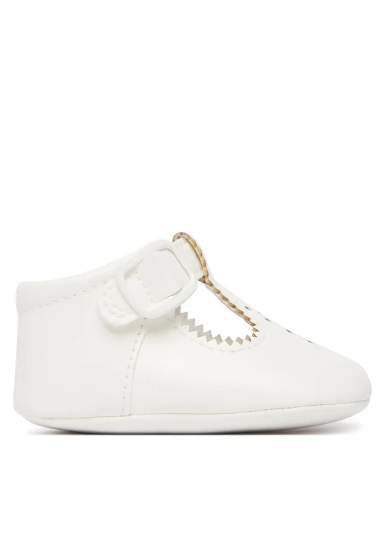 Pantofi de fete  piele ecologica, alb, sistem inchidere Velcro