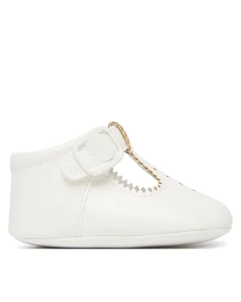 Pantofi de fete  piele ecologica, alb, sistem inchidere Velcro