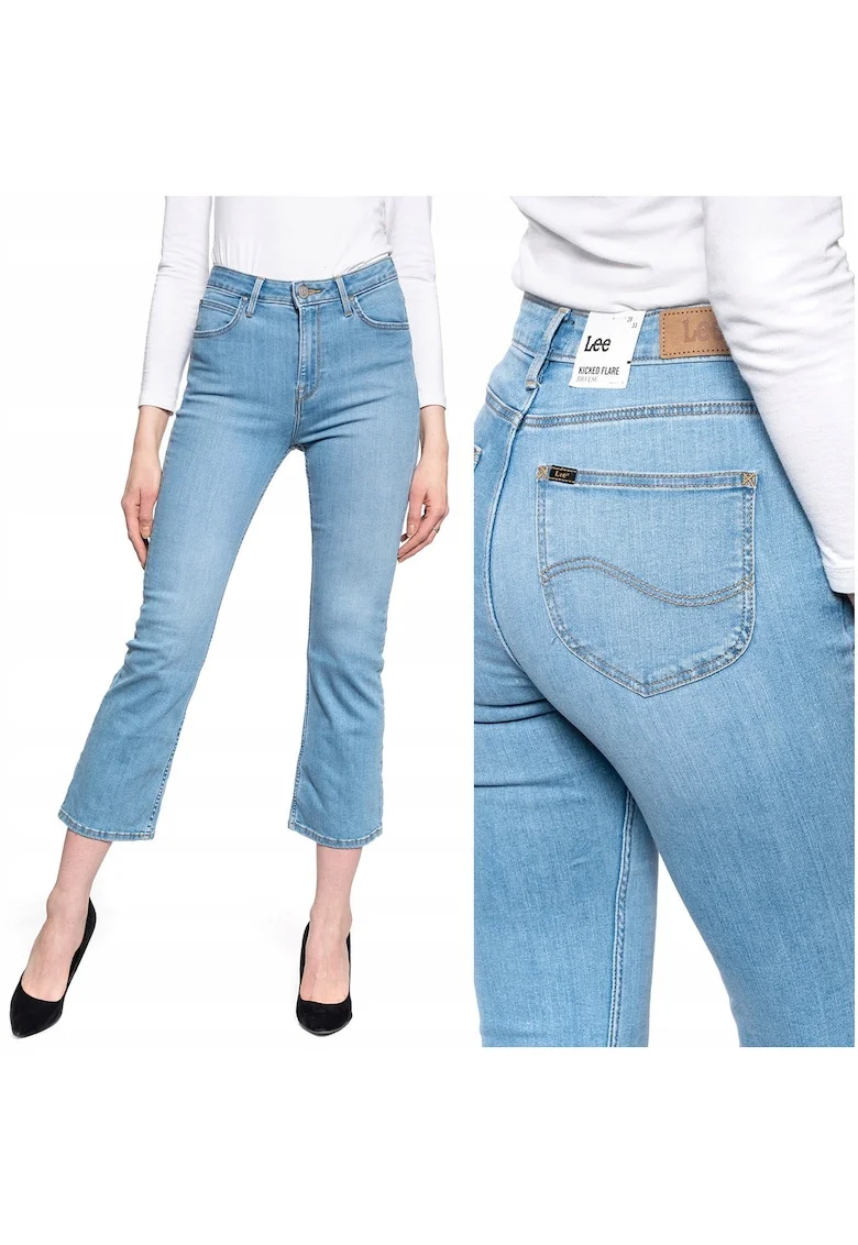 Blugi Dama,  Breese, Regular Fit, Lungime 3/4, 5 Buzunare, Fermoar, Bumbac, W28-L33, Albastru