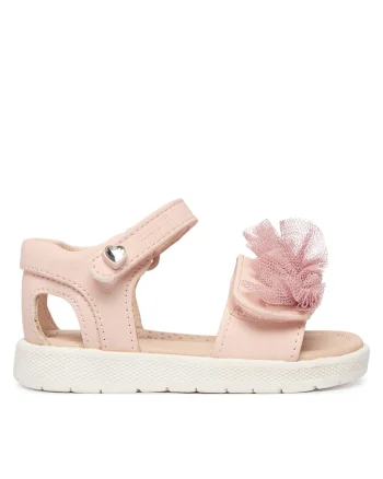 Sandale copii,  piele ecologica, roz, sistem inchidere Velcro