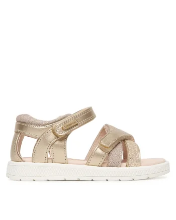 Sandale  piele ecologica, auriu,