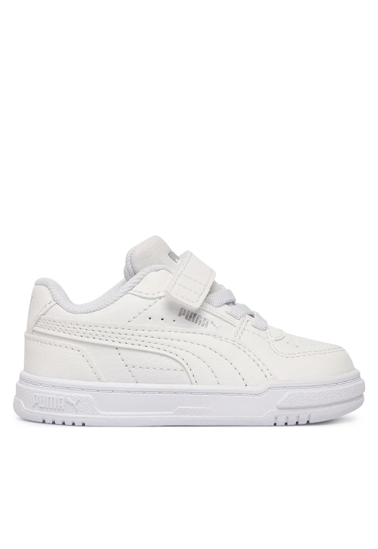 Pantofi copii,  unisex, piele ecologica, alb, sistem inchidere Velcro