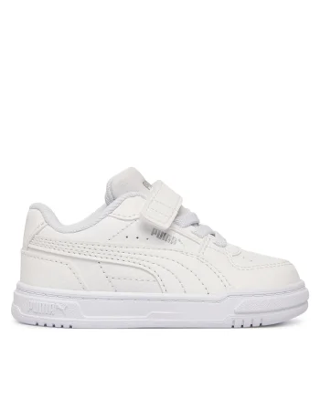 Pantofi copii,  unisex, piele ecologica, alb, sistem inchidere Velcro