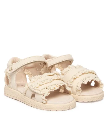 Sandale Fete,  piele ecologica, bej,