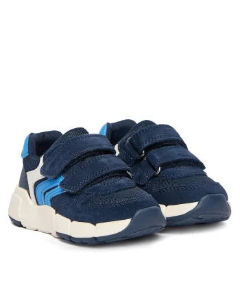 Pantofi de copii,  sneakers, piele naturala, albastru, velcro