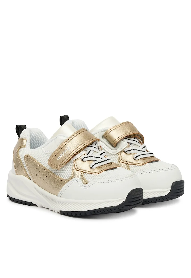 Pantofi copii,  piele naturala, alb, interior textil