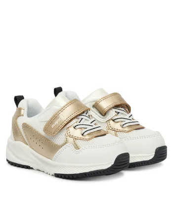 Pantofi copii,  piele naturala, alb, interior textil