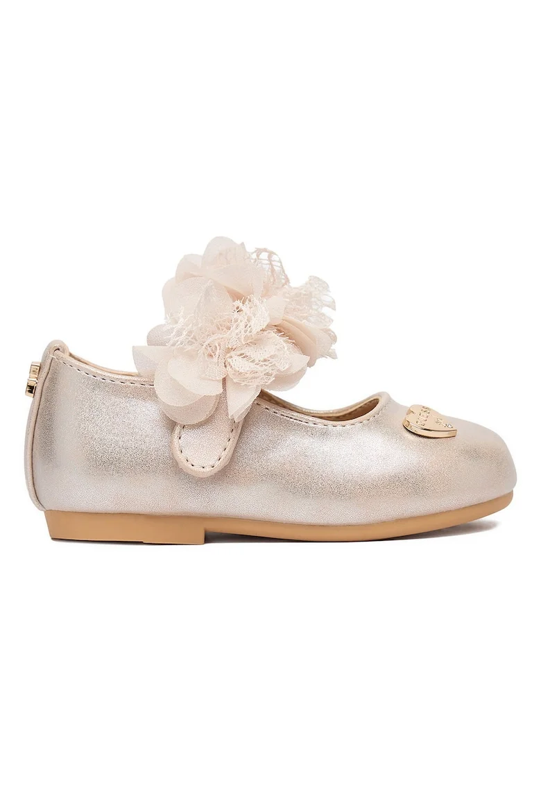 Pantofi copii,  balerini, roz, material sintetic, inchidere velcro