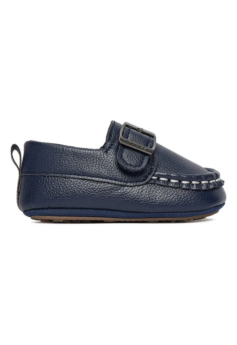 Mocasini copii,  velcro, albastru, material textil,