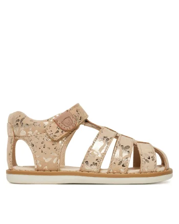 Sandale Fete,  piele naturala, auriu,