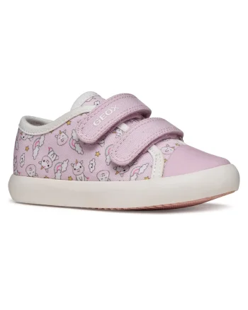 Pantofi copii,  tenisi velcro, roz, textil, Roz