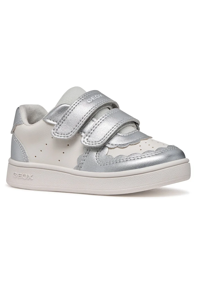 Pantofi copii,  sneakers, alb, piele ecologica, sistem inchidere Velcro