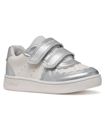 Pantofi copii,  sneakers, alb, piele ecologica, sistem inchidere Velcro