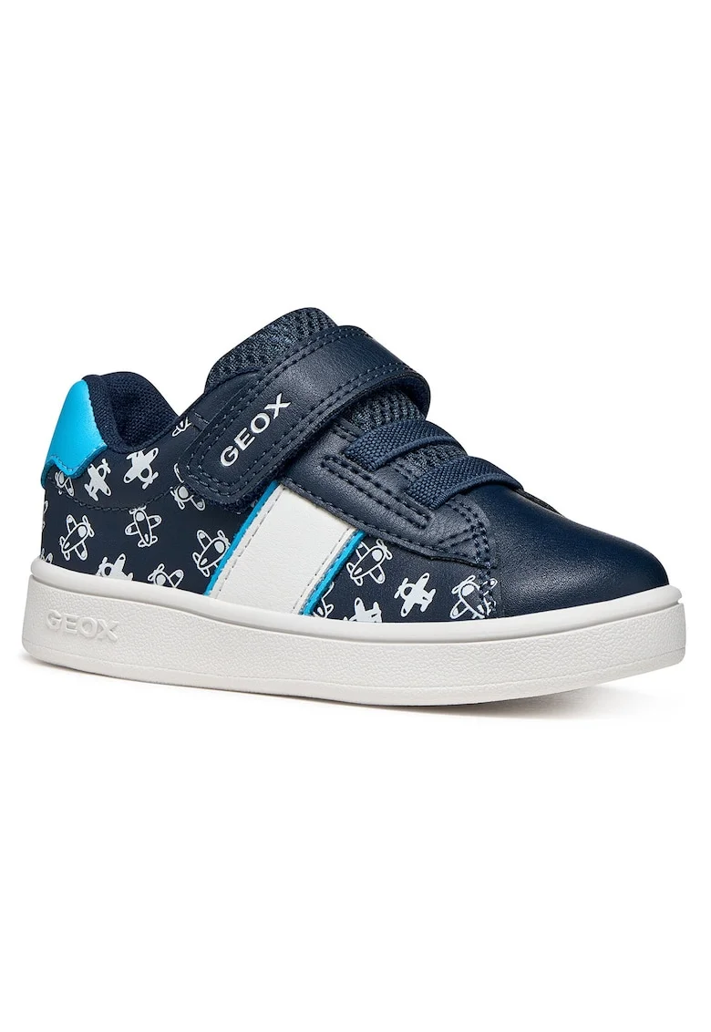 Pantofi copii,  sneakers, albastru, piele ecologica, sistem inchidere Velcro