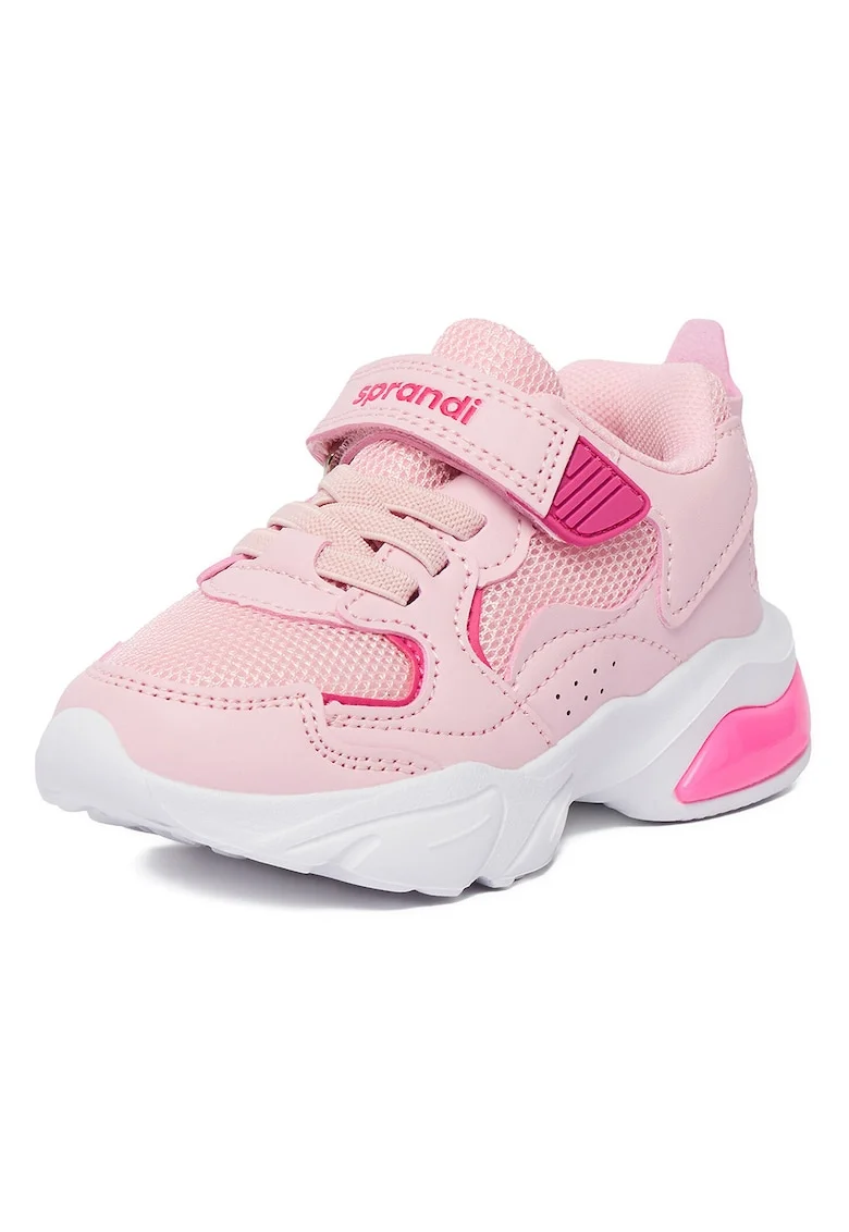 Pantofi copii,  sneakers, roz, material sintetic, inchidere velcro