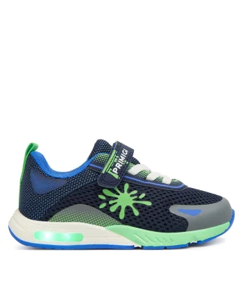 Adidasi copii,  textil, albastru/verde, sistem inchidere Velcro