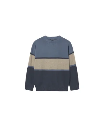 Pulover copii,  dungi, bleumarin, 60% bumbac, 30% poliamida, 10% lana,
