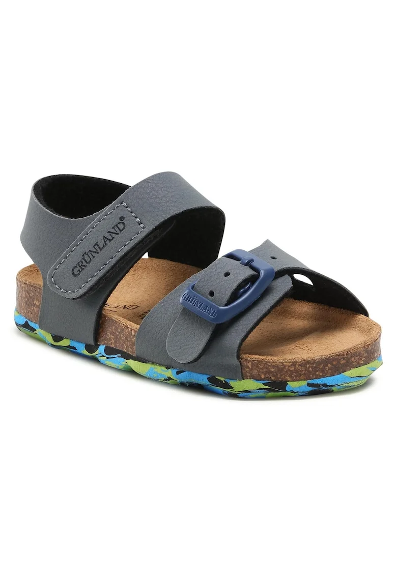 Sandale Baieti, Grunland, piele ecologica, gri, 20 EU,