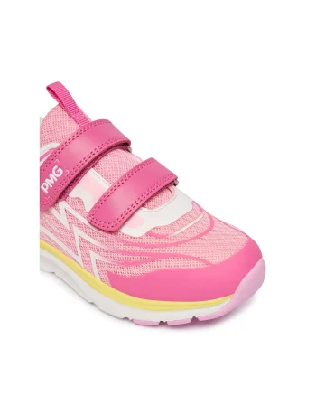 Adidasi copii,  roz, material textil, piele naturala, sistem velcro