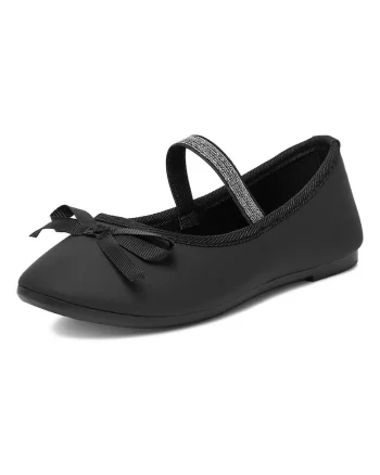 Balerini copii,  negru, material sintetic, pentru fete