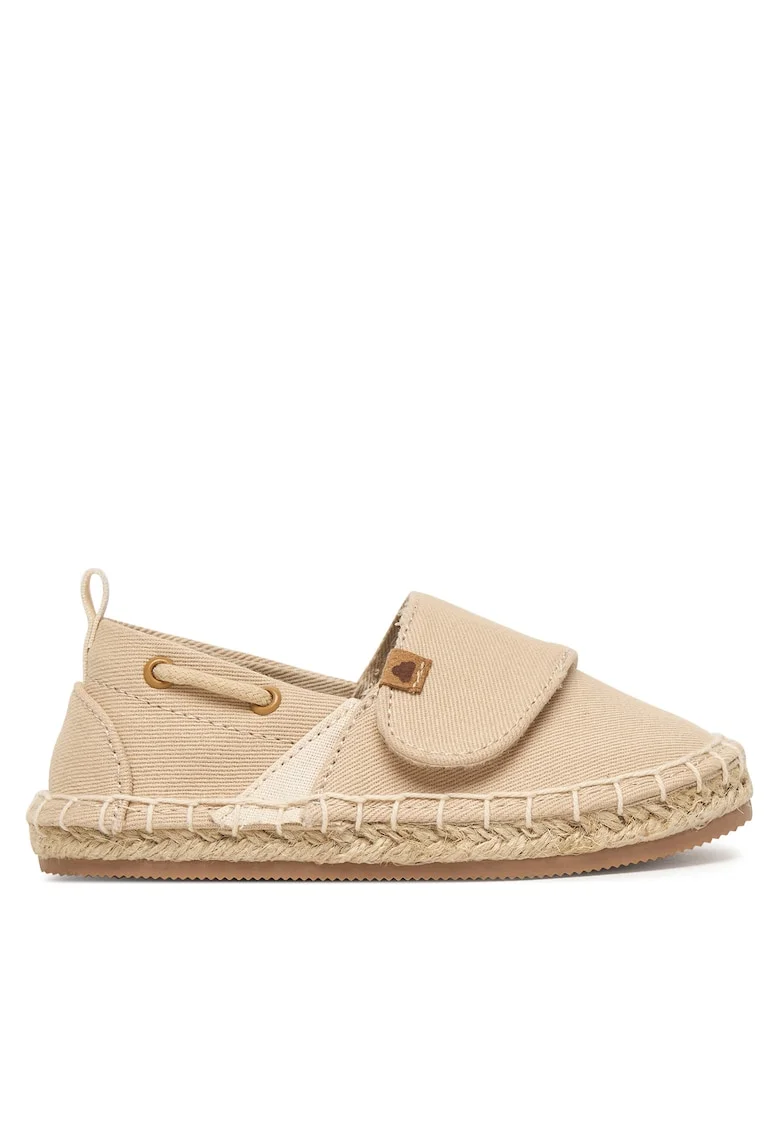 Espadrile copii,  bej, textil, sistem inchidere Velcro