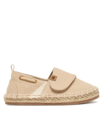 Espadrile copii,  bej, textil, sistem inchidere Velcro