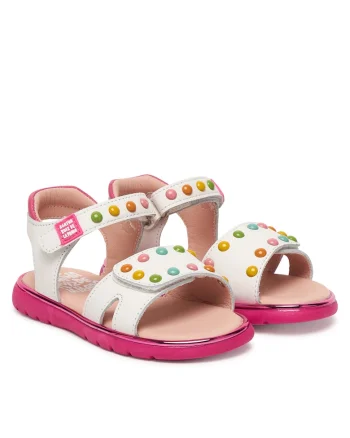 Sandale Fete,  piele naturala, alb,