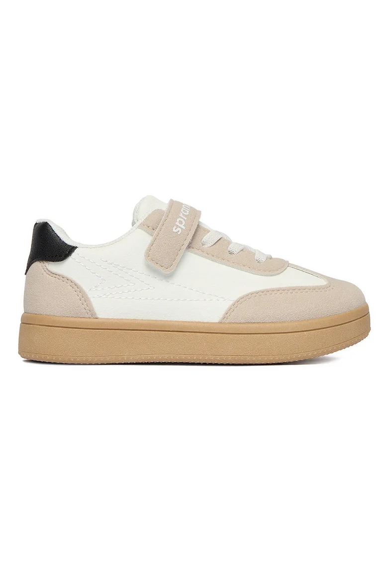 Pantofi copii,  sneakers, velcro, bej, material sintetic