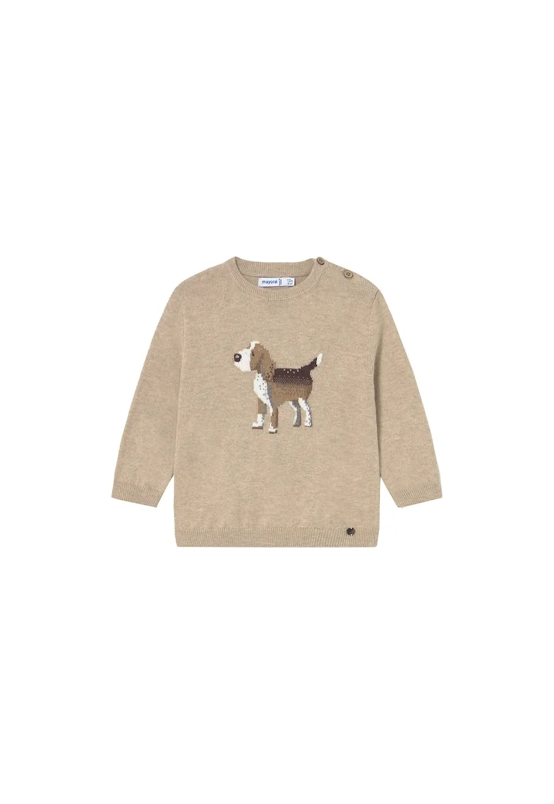 Pulover copii,  60% bumbac, 30% poliamida, 10% lana, bej