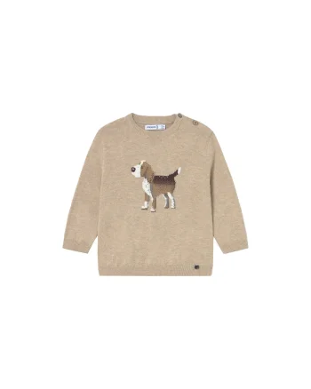 Pulover copii,  60% bumbac, 30% poliamida, 10% lana, bej