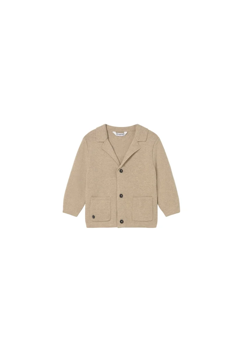 Cardigan baieti,  bej, 60% bumbac, sistem inchidere nasturi