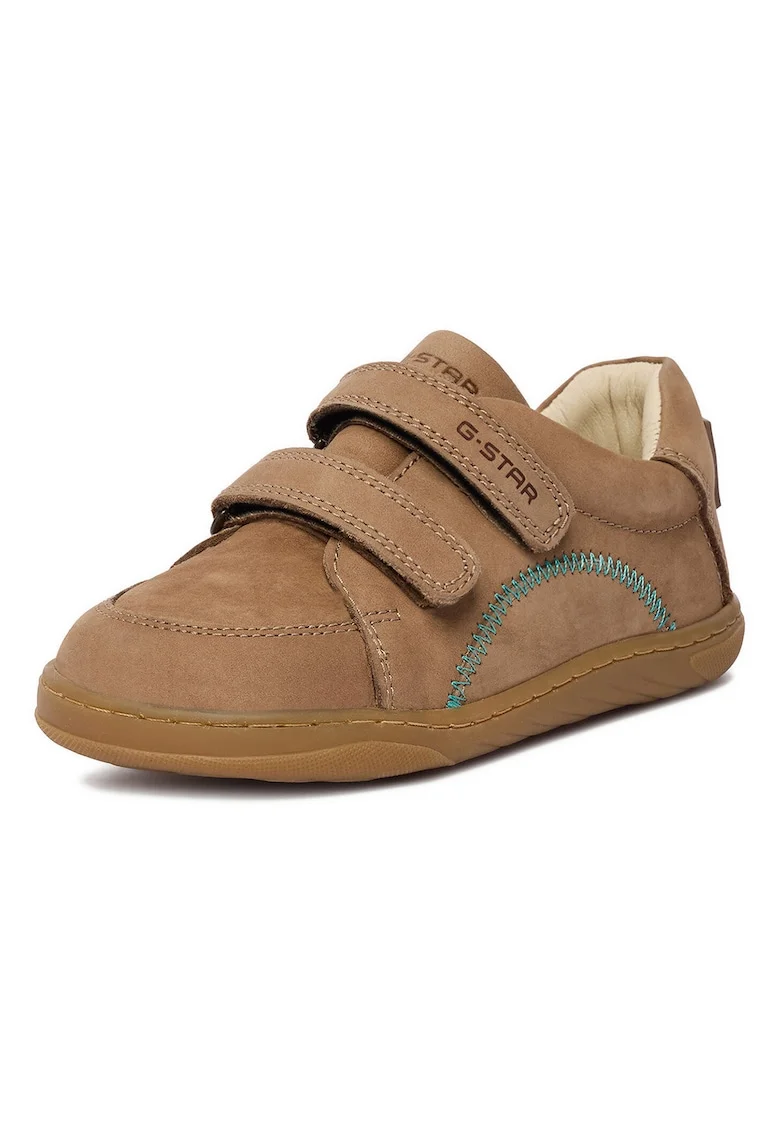 Pantofi copii, G-Star Raw, piele naturala, bej, inchidere velcro, talpa plata