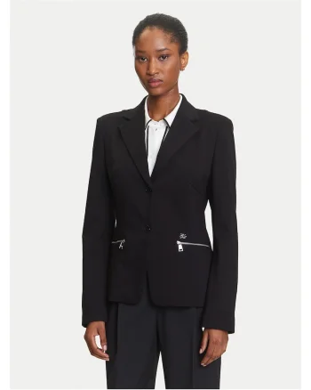 Sacou dama,  slim fit, negru, viscoza