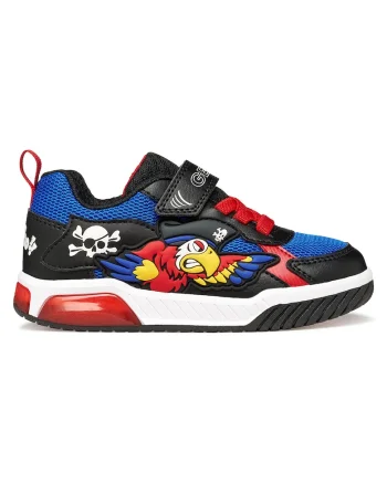 Tenisi copii,  multicolor, piele ecologica/textil, cu inchidere velcro, cu LED-uri intermitente