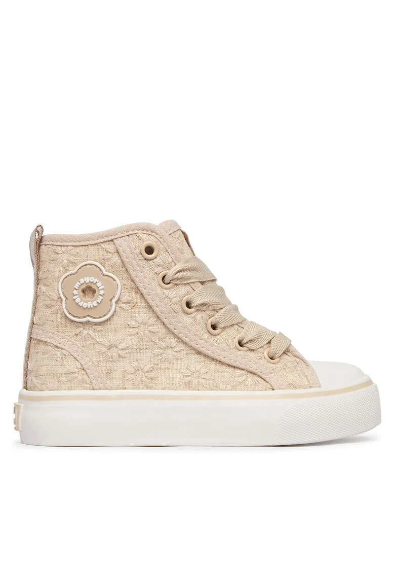Pantofi copii,  adidasi fete, bej, textil