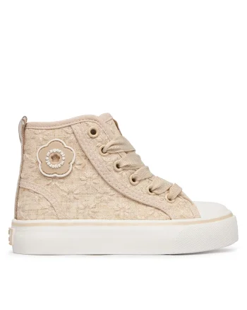 Pantofi copii,  adidasi fete, bej, textil
