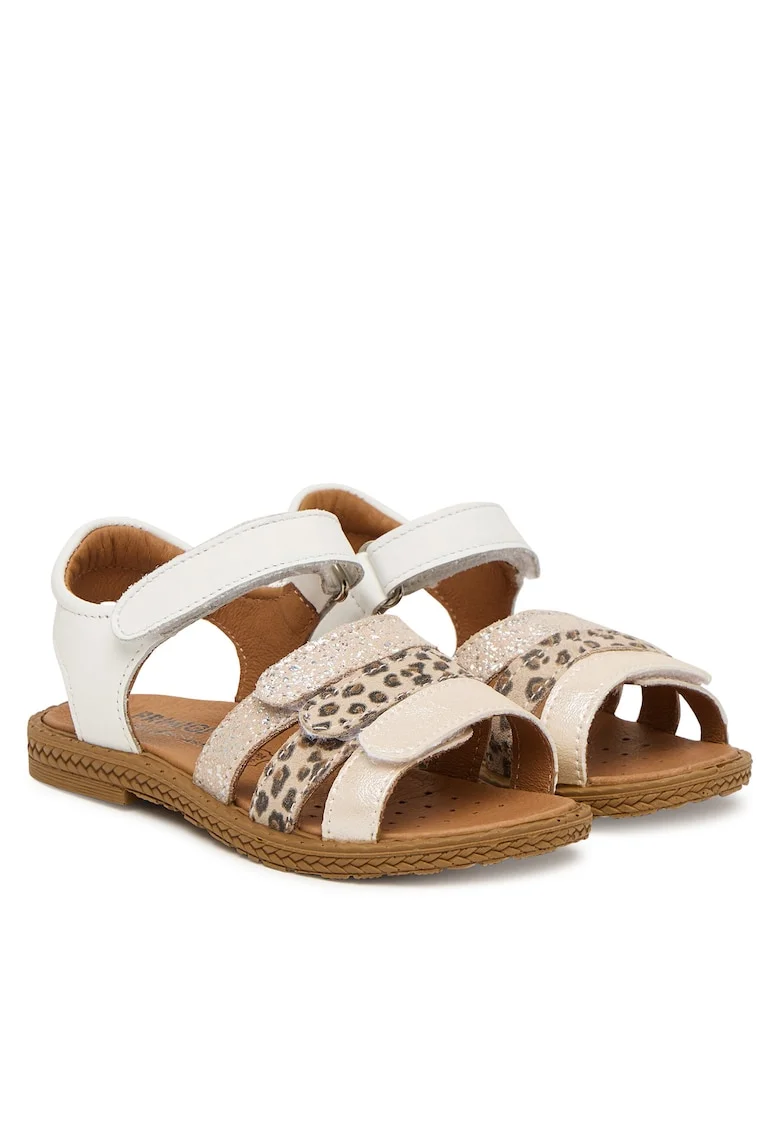 Sandale  piele naturala, alb,