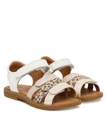 Sandale  piele naturala, alb,