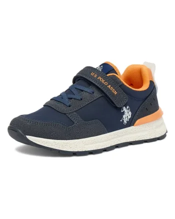 Adidasi U.S. Polo Assn, textil, sistem inchidere Velcro, Albastru