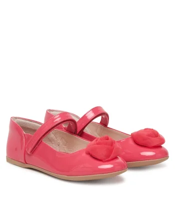 Pantofi copii,  balerini, velcro, roz, piele ecologica