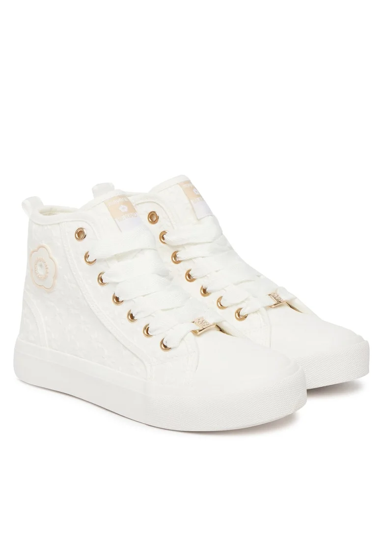 Pantofi copii,  alb, material textil, pentru fete