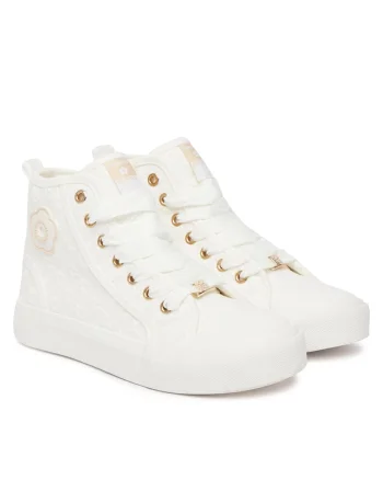 Pantofi copii,  alb, material textil, pentru fete