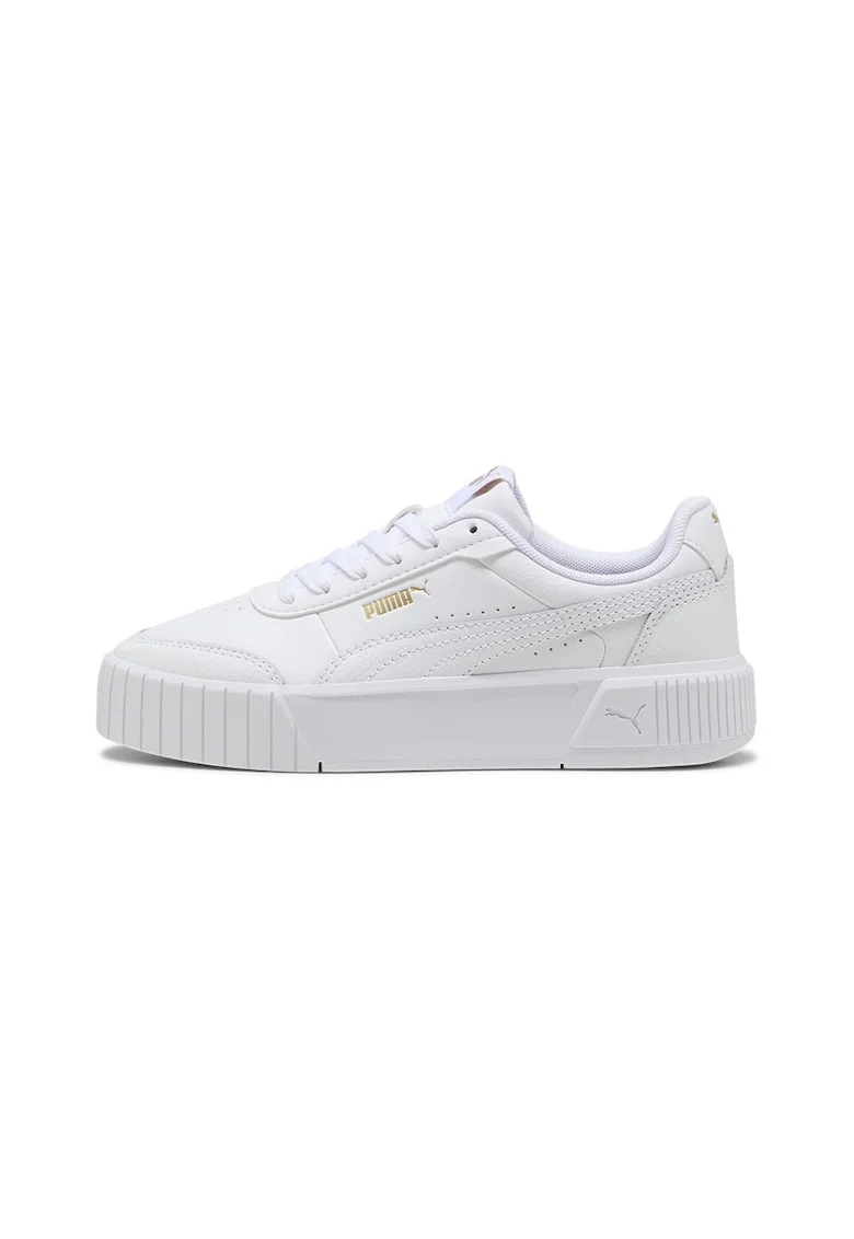 Pantofi sport Carina Mia Jr cu insertii de piele, Alb